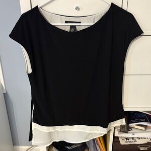 White House Black Market Black and White Blouse